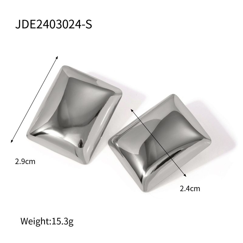 SQUARE BOLD EARRINGS - Image 3