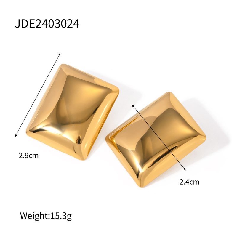 SQUARE BOLD EARRINGS - Image 4